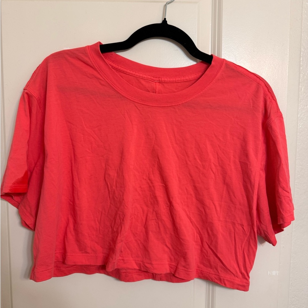 Lululemon All Yours Cropped T-shirt LIPSTICK PINK